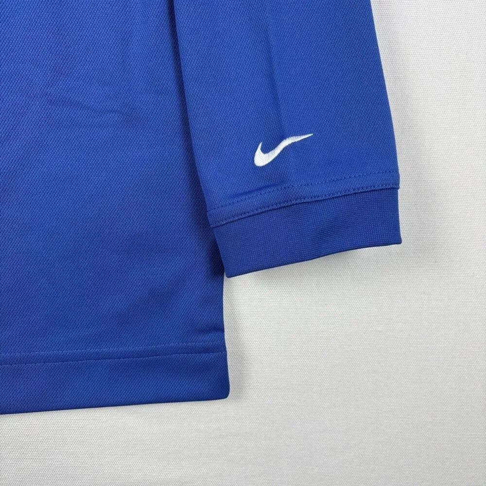 Vintage NIKE Golf Mock Pullover Men’s M Y2K Performance Long Sleeve 231353 Blue